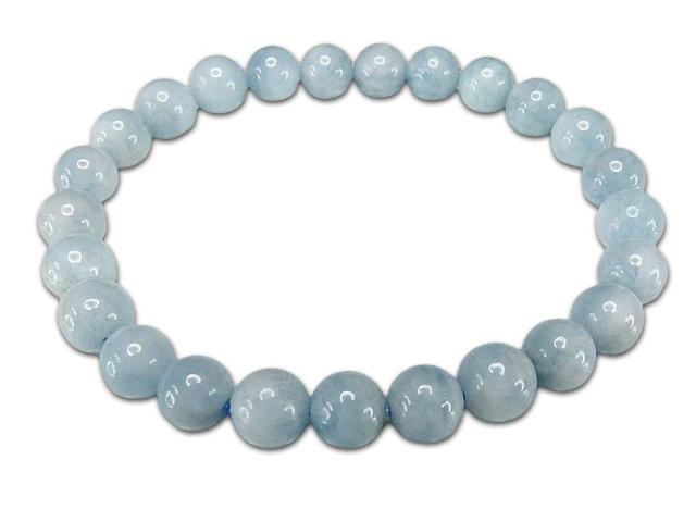 アクアマリン7mmブレスレットミルキーブルー色天然石海の宝石 < 女性アクセサリー/時計  アクアマリン7mmブレスレットミルキーブルー色天然石海の宝石 < 女性アクセサリー/時計の
