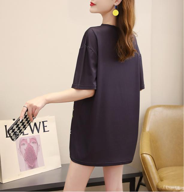 ゆったりtシャツ ロング スマイル柄 ブラック 大きいサイズ < 女性ファッション ゆったりtシャツ ロング スマイル柄 ブラック 大きいサイズ < 女性ファッションの