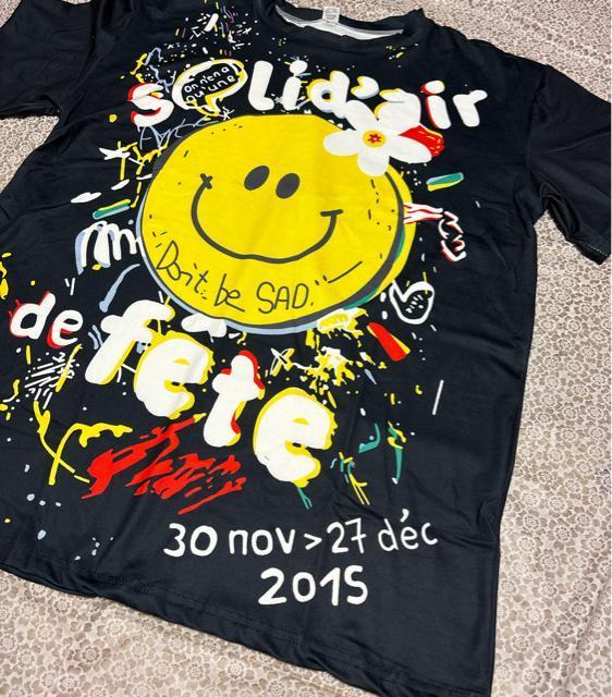 ゆったりtシャツ ロング スマイル柄 ブラック 大きいサイズ < 女性ファッション ゆったりtシャツ ロング スマイル柄 ブラック 大きいサイズ < 女性ファッションの