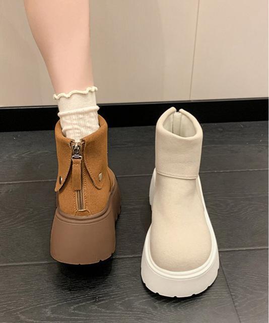 送料無料 新品 厚底ショートブーツ 秋冬シューズ美脚脚長 < 女性ファッション  送料無料 新品 厚底ショートブーツ 秋冬シューズ美脚脚長 < 女性ファッションの
