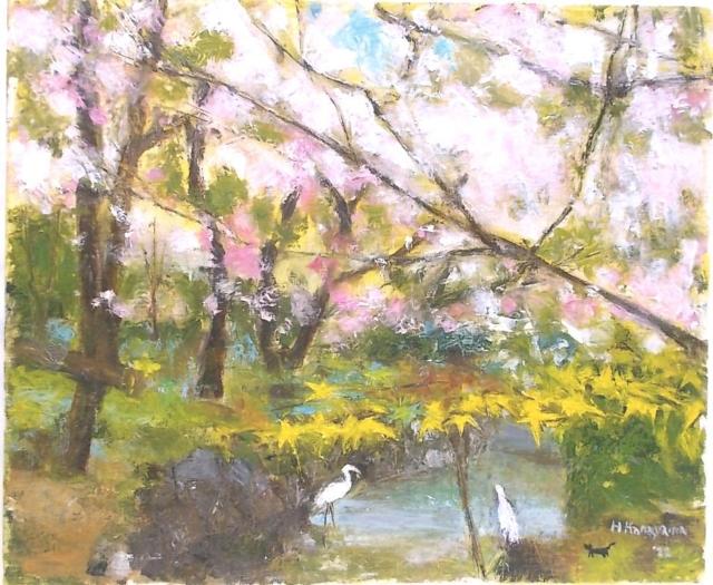 ♪●油彩画 金山ヒロシ【本坊庭園の春】『F8号』新額付き ★若葉に桜咲く本坊庭園の春 < ホビー ♪●油彩画 金山ヒロシ【本坊庭園の春】『F8号』新額付き ★若葉に桜咲く本坊庭園の春 < ホビーの