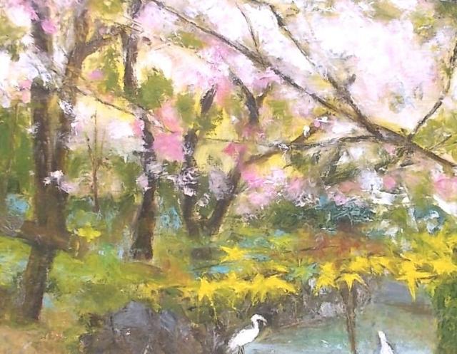 ♪●油彩画 金山ヒロシ【本坊庭園の春】『F8号』新額付き ★若葉に桜咲く本坊庭園の春 < ホビー ♪●油彩画 金山ヒロシ【本坊庭園の春】『F8号』新額付き ★若葉に桜咲く本坊庭園の春 < ホビーの