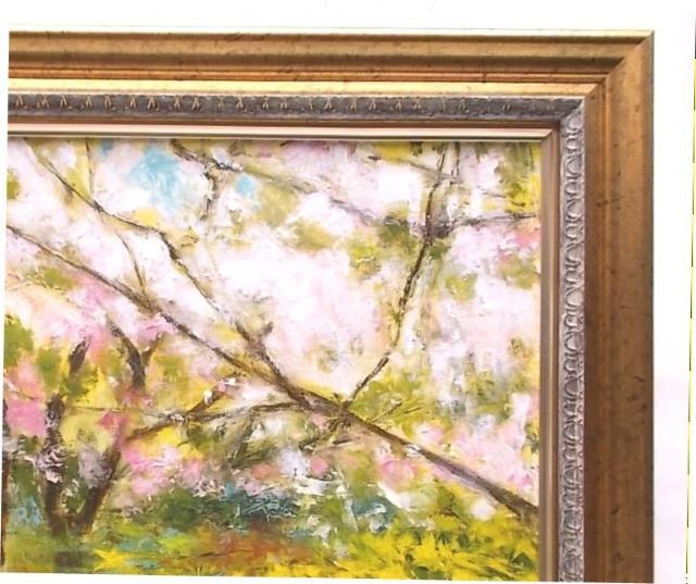 ♪●油彩画 金山ヒロシ【本坊庭園の春】『F8号』新額付き ★若葉に桜咲く本坊庭園の春 < ホビー ♪●油彩画 金山ヒロシ【本坊庭園の春】『F8号』新額付き ★若葉に桜咲く本坊庭園の春 < ホビーの