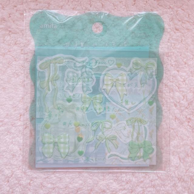新品 推し活 リボン シール ステッカー デコ コラージュ シール帳 グリーン 緑 N2m < インテリア/ライフ 新品 推し活 リボン シール ステッカー デコ コラージュ シール帳 グリーン 緑 N2m < インテリア/ライフの