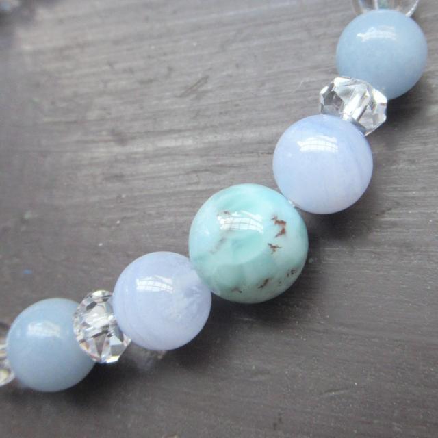 ☆第5チャクラ活性☆水色系ブレスレット 天然石 < 女性アクセサリー/時計 ☆第5チャクラ活性☆水色系ブレスレット 天然石 < 女性アクセサリー/時計の