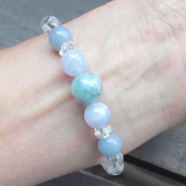 ☆第5チャクラ活性☆水色系ブレスレット 天然石 < 女性アクセサリー/時計 ☆第5チャクラ活性☆水色系ブレスレット 天然石 < 女性アクセサリー/時計の
