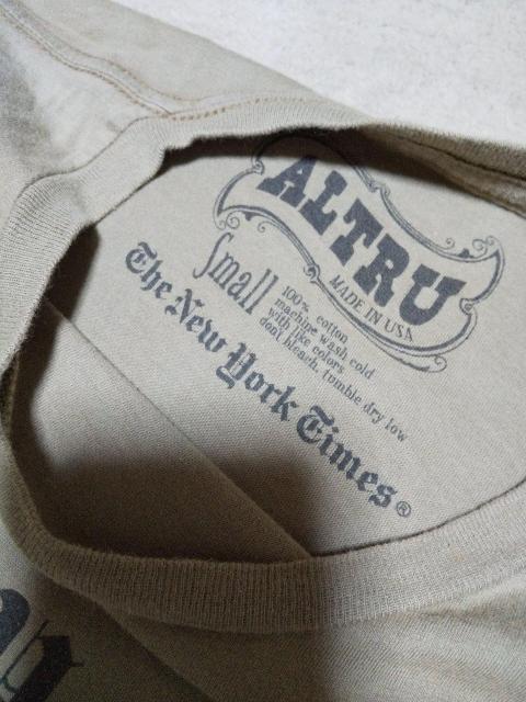 ALTRU オールトゥルー プリント コットン 半袖Tシャツ Sサイズ カーキ USA製 バイカー ミリタリー < 男性ファッション  ALTRU オールトゥルー プリント コットン 半袖Tシャツ Sサイズ カーキ USA製 バイカー ミリタリー < 男性ファッションの