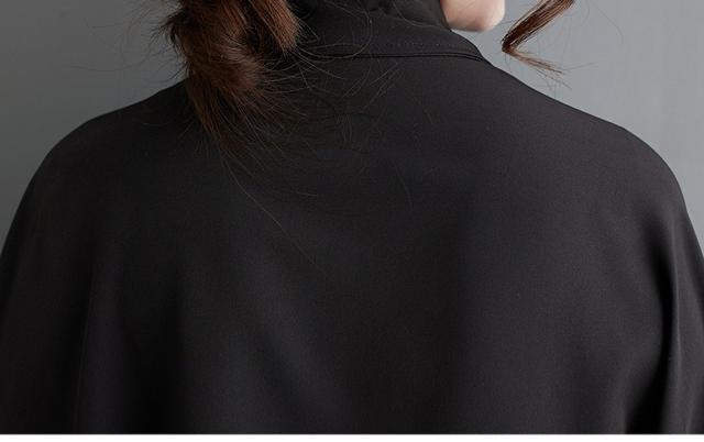 シャツ ブラウス 超ワイド スタッズ付き 不規則 ブラック 大きいサイズ < 女性ファッション シャツ ブラウス 超ワイド スタッズ付き 不規則 ブラック 大きいサイズ < 女性ファッションの