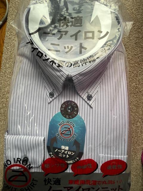 Lサイズ!高貴紳士的!ノーアイロン!ニット!防シワ性!伸縮性!速乾性!いつもサラサラ長袖ボタンダウンワイシャツ!No.心 < 男性ファッション  Lサイズ!高貴紳士的!ノーアイロン!ニット!防シワ性!伸縮性!速乾性!いつもサラサラ長袖ボタンダウンワイシャツ!No.心 < 男性ファッションの