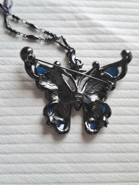 アナスイ ANNA SUI ブローチ ネックレス 2way パープル 蝶 < ブランド  アナスイ ANNA SUI ブローチ ネックレス 2way パープル 蝶 < ブランドの