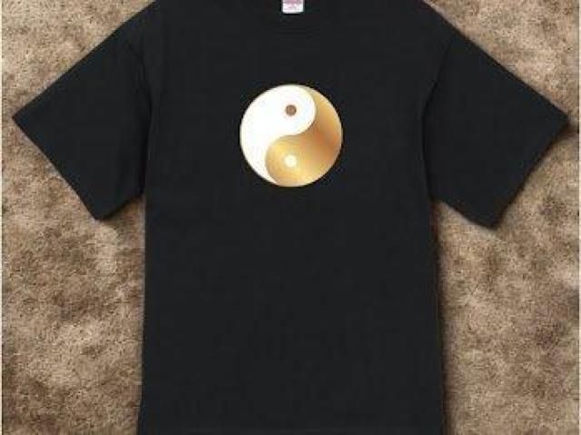 オーガニックコットン Tシャツ XL ブラック統合 世界平和 陰陽統合 < 男性ファッション オーガニックコットン Tシャツ XL ブラック統合 世界平和 陰陽統合 < 男性ファッションの