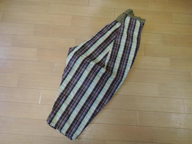 新品キャピタルKAPITALシモキタ7分丈パンツ3チェック柄サルエル < ブランド  新品キャピタルKAPITALシモキタ7分丈パンツ3チェック柄サルエル < ブランドの