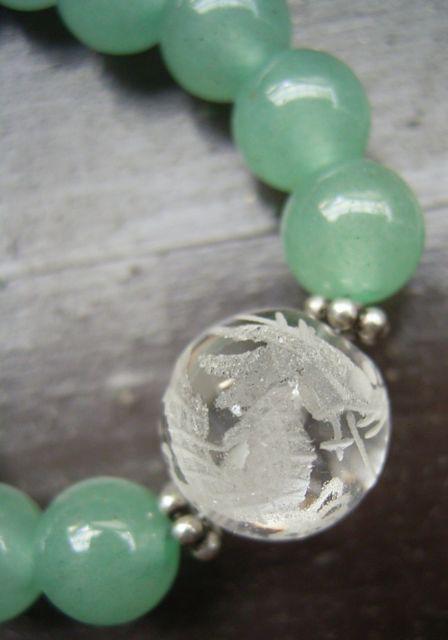 龍彫水晶xアベンチュリンストラップ 天然石 パワーストーン < 家電/AV  龍彫水晶xアベンチュリンストラップ 天然石 パワーストーン < 家電/AVの