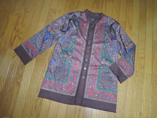 glamb グラム Bohemian stand collar SH/ボヘミアンスタンドカラーシャツ 1 茶 ペイズリー柄 < ブランド  glamb グラム Bohemian stand collar SH/ボヘミアンスタンドカラーシャツ 1 茶 ペイズリー柄 < ブランドの