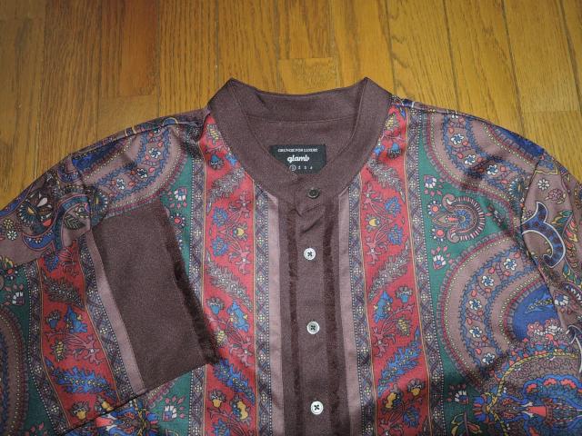 glamb グラム Bohemian stand collar SH/ボヘミアンスタンドカラーシャツ 1 茶 ペイズリー柄 < ブランド  glamb グラム Bohemian stand collar SH/ボヘミアンスタンドカラーシャツ 1 茶 ペイズリー柄 < ブランドの