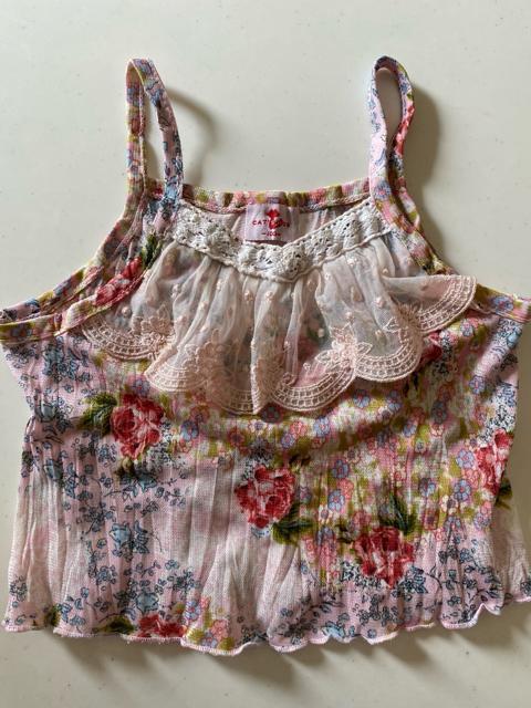 100サイズ 花柄シフォンキャミ レース ピンク < キッズ/ベビー  100サイズ 花柄シフォンキャミ レース ピンク  < キッズ/ベビーの