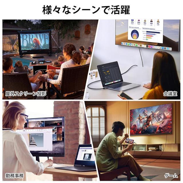 Type-C to HDMIϊP[uA_v^[ 2M ~[O AV ڑ j^[ ` j^[iC 4KΉ  Ɠd/AV 