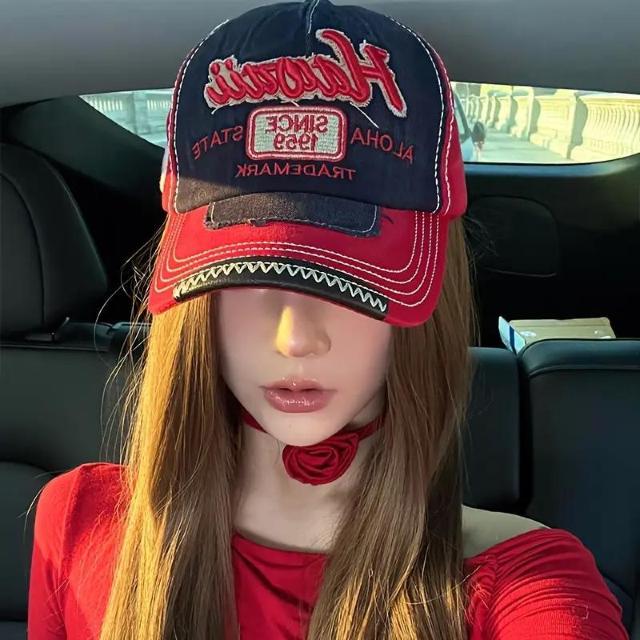 爆ヤス790円★レディース ヴィンテージ 1959年式ベースボール、刺繍入り「SINCE 49.76m & "STATE"」 赤 < 女性ファッション 爆ヤス790円★レディース ヴィンテージ 1959年式ベースボール、刺繍入り「SINCE 49.76m & "STATE"」 赤 < 女性ファッションの