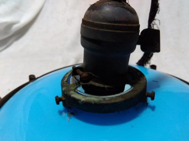 ♪古い青色ガラスの電気の笠 < 家電/AV  ♪古い青色ガラスの電気の笠 < 家電/AVの