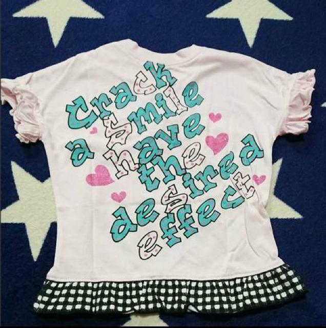 ☆TRIPLEMAGIC リボン装飾 ラメ ガールプリント Tシャツ新品95☆ < キッズ/ベビー ☆TRIPLEMAGIC リボン装飾 ラメ ガールプリント Tシャツ新品95☆ < キッズ/ベビーの