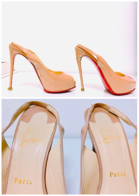 ChristianLouboutinクリスチャンルブタンベージュオープントゥパンプスサンダルレッドソール37 < ブランド ChristianLouboutinクリスチャンルブタンベージュオープントゥパンプスサンダルレッドソール37 < ブランドの