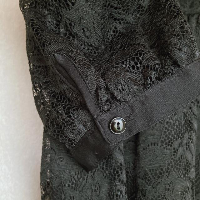 2way 総レース 半袖 襟付き フレア トップス ゴシック Y2K 黒 N2m < ブランド 2way 総レース 半袖 襟付き フレア トップス ゴシック Y2K 黒 N2m < ブランドの