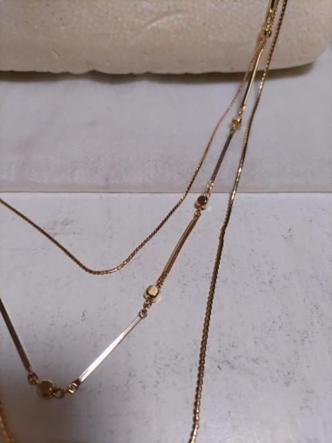 ※長さ60センチ※金の3連イミーテーションネックレス < 女性アクセサリー/時計  ※長さ60センチ※金の3連イミーテーションネックレス < 女性アクセサリー/時計の