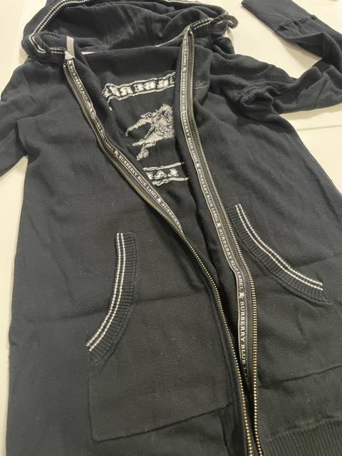 BLACK LONG PARKA with BLUE LABEL刺繍 38 美品 < 女性ファッション  BLACK LONG PARKA with BLUE LABEL刺繍 38 美品 < 女性ファッションの