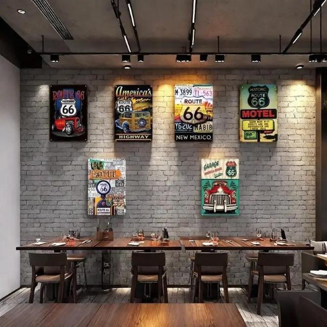 超お買い得1790円★6個セットのヴィンテージメタルティンスイン、ガレージの装飾用  クラシックの壁アート用のレトロルート66 < インテリア/ライフ  超お買い得1790円★6個セットのヴィンテージメタルティンスイン、ガレージの装飾用  クラシックの壁アート用のレトロルート66 < インテリア/ライフの