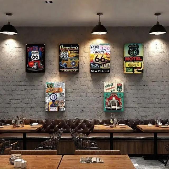 超お買い得1790円★6個セットのヴィンテージメタルティンスイン、ガレージの装飾用  クラシックの壁アート用のレトロルート66 < インテリア/ライフ  超お買い得1790円★6個セットのヴィンテージメタルティンスイン、ガレージの装飾用  クラシックの壁アート用のレトロルート66 < インテリア/ライフの