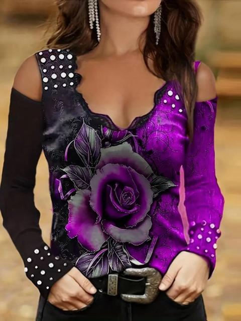 爆ヤス価格890円★レディース コントラストレーストリム 長袖Tシャツ  USAサイズM(日本サイズL相当)赤 < 女性ファッション  爆ヤス価格890円★レディース コントラストレーストリム 長袖Tシャツ  USAサイズM(日本サイズL相当)赤 < 女性ファッションの