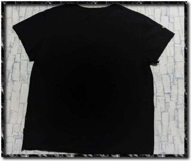 ホス ラインストーン付き解れ加工Vネックカットソー 黒 < ブランド ホス ラインストーン付き解れ加工Vネックカットソー 黒 < ブランドの