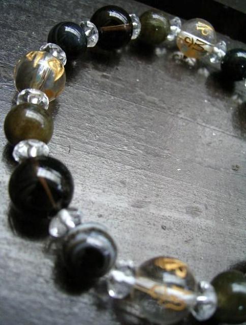 観音真言彫りオニキスx天眼石x煙水晶 < 男性アクセサリー/時計 観音真言彫りオニキスx天眼石x煙水晶 < 男性アクセサリー/時計の