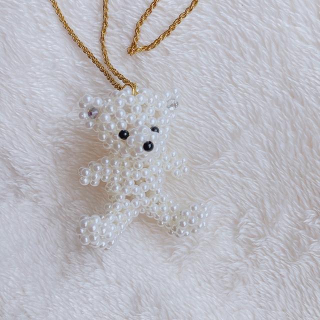 ゴスロリ パール ビーズ クリスタル付き 熊 ベアー ネックレス ロリータ N2m < 女性アクセサリー/時計 ゴスロリ パール ビーズ クリスタル付き 熊 ベアー ネックレス ロリータ N2m < 女性アクセサリー/時計の