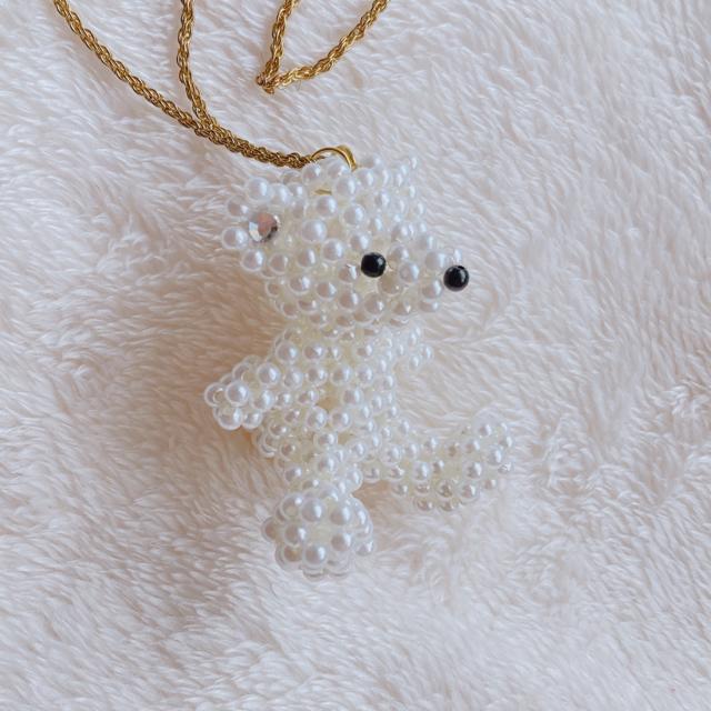 ゴスロリ パール ビーズ クリスタル付き 熊 ベアー ネックレス ロリータ N2m < 女性アクセサリー/時計 ゴスロリ パール ビーズ クリスタル付き 熊 ベアー ネックレス ロリータ N2m < 女性アクセサリー/時計の