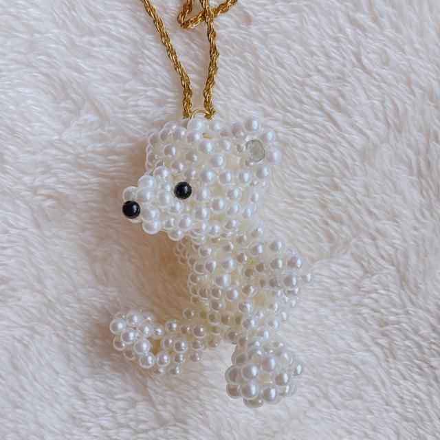 ゴスロリ パール ビーズ クリスタル付き 熊 ベアー ネックレス ロリータ N2m < 女性アクセサリー/時計 ゴスロリ パール ビーズ クリスタル付き 熊 ベアー ネックレス ロリータ N2m < 女性アクセサリー/時計の