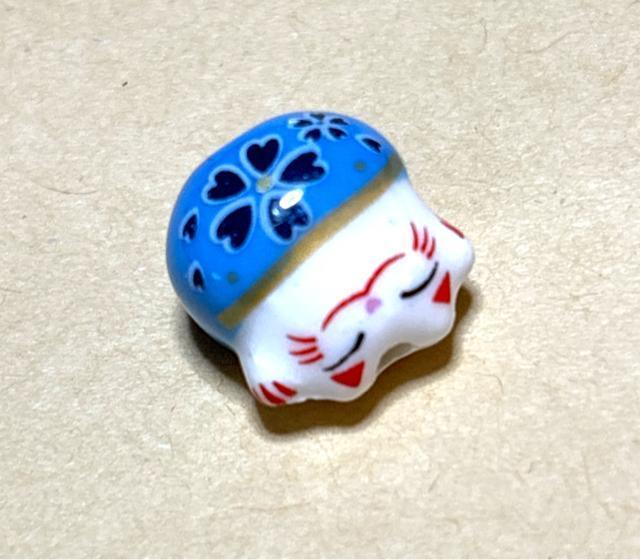201 陶磁器ビーズ 1個 和柄の猫チャーム 青色◯ < ペット/手芸/園芸 201 陶磁器ビーズ 1個 和柄の猫チャーム 青色◯ < ペット/手芸/園芸の