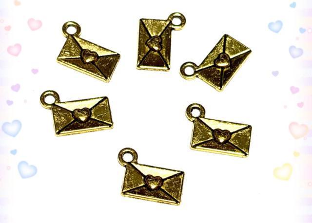 5020 金色のラブレター 6個 金属パーツ アクセサリーチャーム ハンドメイド材料 アンティークゴールド < ペット/手芸/園芸 5020 金色のラブレター 6個 金属パーツ アクセサリーチャーム ハンドメイド材料 アンティークゴールド < ペット/手芸/園芸の