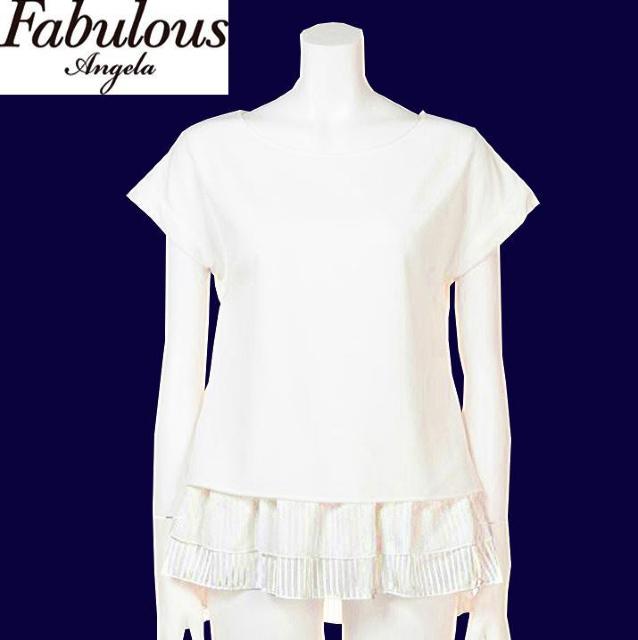 新品 ファビュラスアンジェラFabulous Angela/シアー レイヤード ブラウス ホワイト M < ブランド 新品 ファビュラスアンジェラFabulous Angela/シアー レイヤード ブラウス ホワイト M < ブランドの