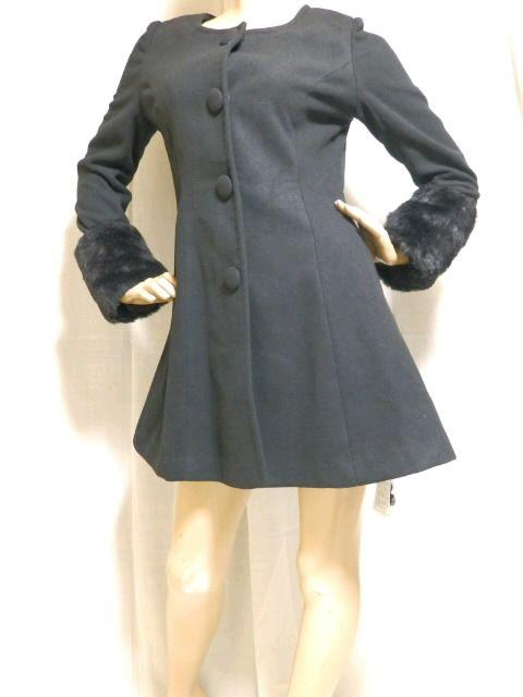 【CECIL McBEE/セシルマクビー】2way♪Aラインノーカラー ファー付 コート ブラック < ブランド 【CECIL McBEE/セシルマクビー】2way♪Aラインノーカラー ファー付 コート ブラック < ブランドの