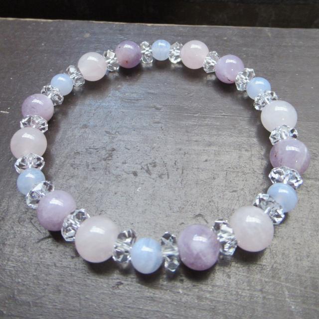 ローズクォーツxラベンダーアメジストxブルーレース < 女性アクセサリー/時計 ローズクォーツxラベンダーアメジストxブルーレース < 女性アクセサリー/時計の