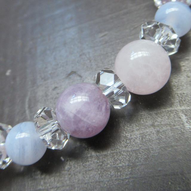 ローズクォーツxラベンダーアメジストxブルーレース < 女性アクセサリー/時計 ローズクォーツxラベンダーアメジストxブルーレース < 女性アクセサリー/時計の