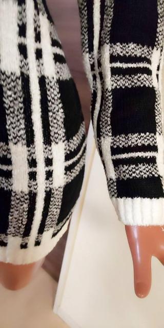 M〜L☆美品モノトーン☆ブラック×ホワイトチェック☆ニットワンピース < 女性ファッション  M〜L☆美品モノトーン☆ブラック×ホワイトチェック☆ニットワンピース < 女性ファッションの