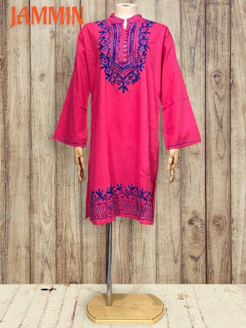 植物刺繍入りチュニックワンピ★ピンク★エスニック★ヒッピー < 女性ファッション 植物刺繍入りチュニックワンピ★ピンク★エスニック★ヒッピー < 女性ファッションの