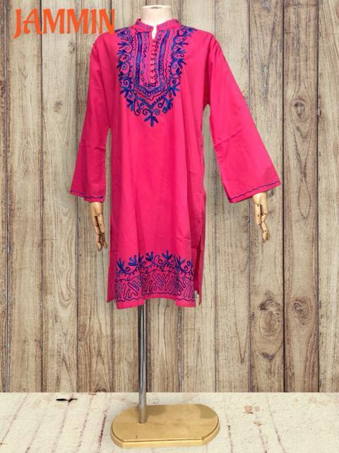 植物刺繍入りチュニックワンピ★ピンク★エスニック★ヒッピー < 女性ファッション 植物刺繍入りチュニックワンピ★ピンク★エスニック★ヒッピー < 女性ファッションの