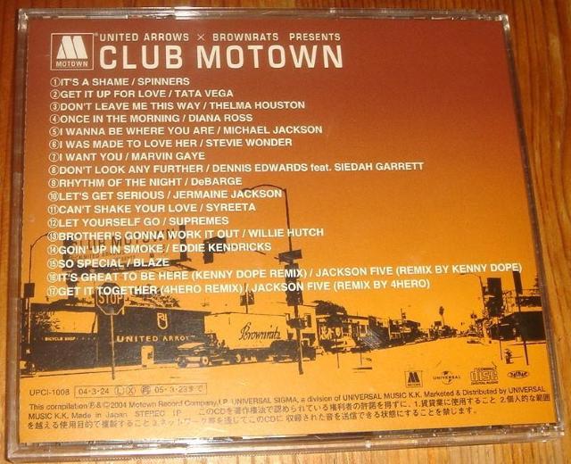 Club Motown -Brownrats X United Arrows Presents CD [^E  CD/DVD/rfI 