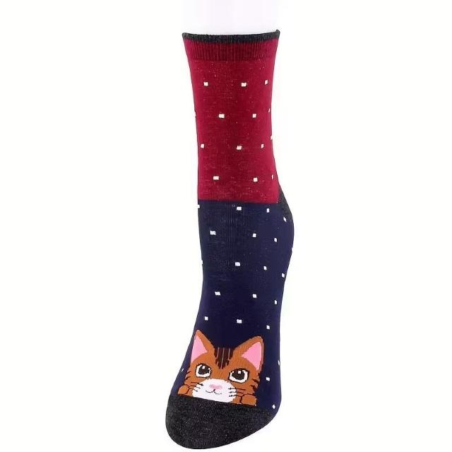 超お買い得690円★女性の可愛いキャラクター猫と犬の靴下5組。可愛らしい、通気性ストレッチ性有り < 女性ファッション 超お買い得690円★女性の可愛いキャラクター猫と犬の靴下5組。可愛らしい、通気性ストレッチ性有り < 女性ファッションの