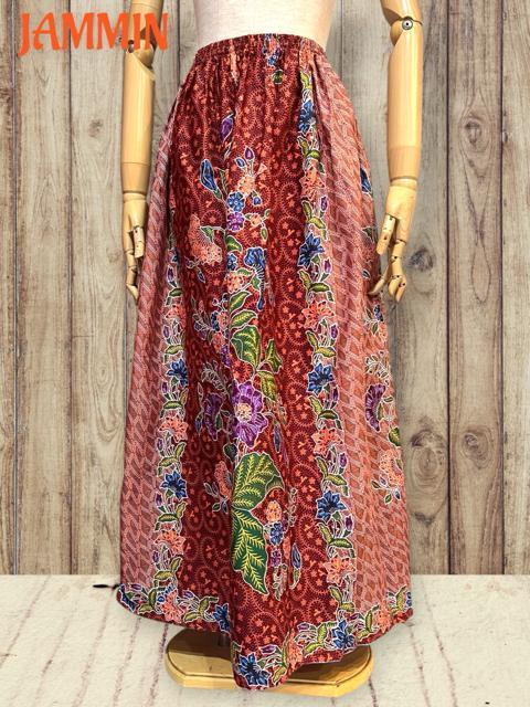 バティック花柄ロングスカート エスニック アジアン ロングスカート ヒッピー < 女性ファッション バティック花柄ロングスカート エスニック アジアン ロングスカート ヒッピー < 女性ファッションの