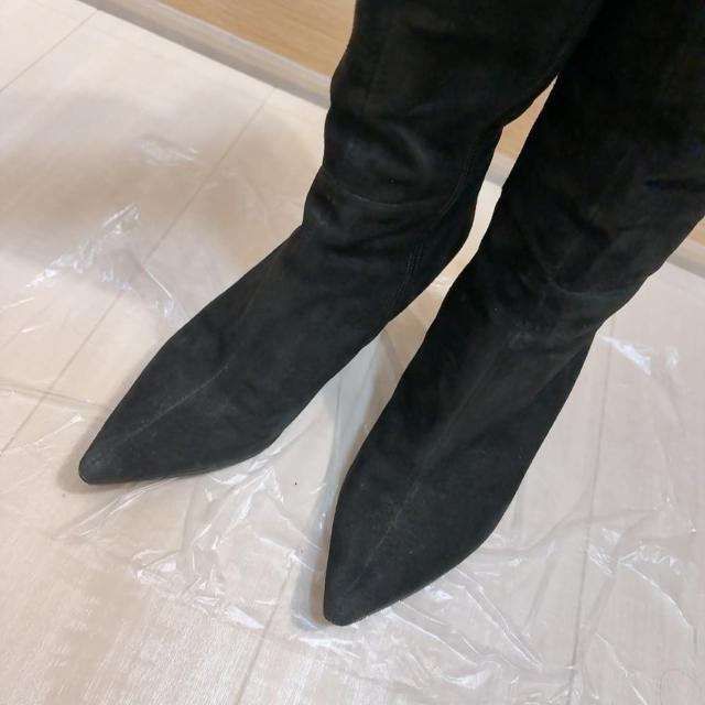 ◆定番スエード生地ロングブーツ◆ギャルコーデ★ブーツイン◎ブラック23cm*秋冬コーデ韓国♪ < 女性ファッション ◆定番スエード生地ロングブーツ◆ギャルコーデ★ブーツイン◎ブラック23cm*秋冬コーデ韓国♪ < 女性ファッションの