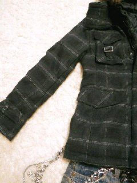 【in the attic】ボリュームネック♪襟元比翼仕立て M-65チェック柄メルトンコート < ブランド 【in the attic】ボリュームネック♪襟元比翼仕立て M-65チェック柄メルトンコート < ブランドの